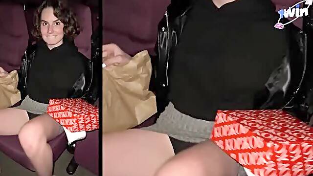 Quickie with a Hottie in the Cinema - Public Sex at its Finest!