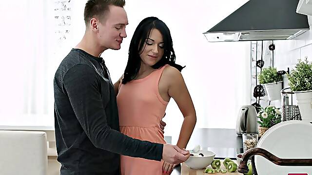 Cooking in the kitchen turned into passionate anal sex