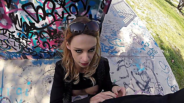 Public passionate POV sex with teen Erica Fontes