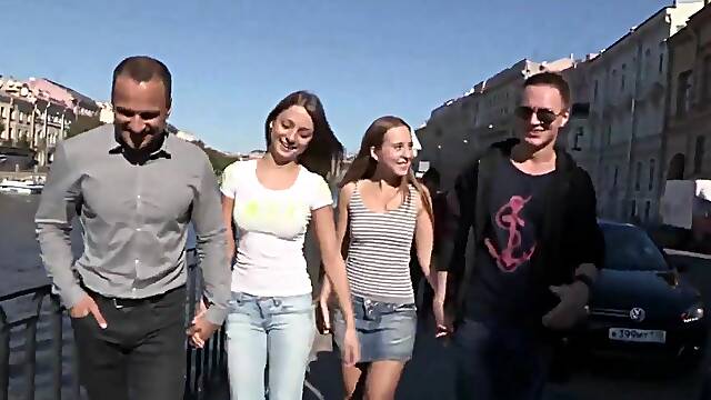 Beautiful Russian Girls Agree To A 4Some Orgy With New Friends - Foxy Di