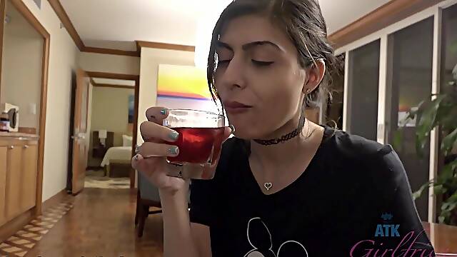 Audrey Royal in You start to fuck her in Maui but have to put that on hold for dinner - ATKGirlfriends, Youre about to island hop to Maui. The room you got her is amazing. It has polished brass...