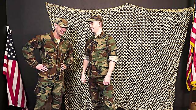 Horny Soldier Takes Every Inch Of Hunks Cock - Brandon Evans, Damien King - ActiveDuty