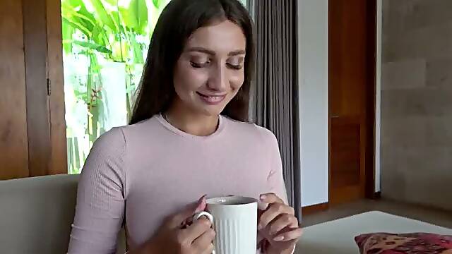 Invited for tea, hot brunette from SEX-DATER! POV BJ, Doggy, Missionary, Titjob! 4K!