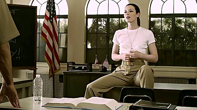 Sizzling brunette Stoya enjoys terrific oral sex with a military man