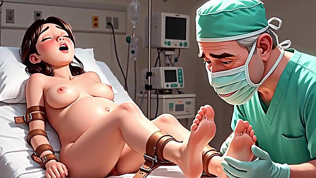 Doctor Licking Pregnant Feet in Operating Room - Fetish Session
