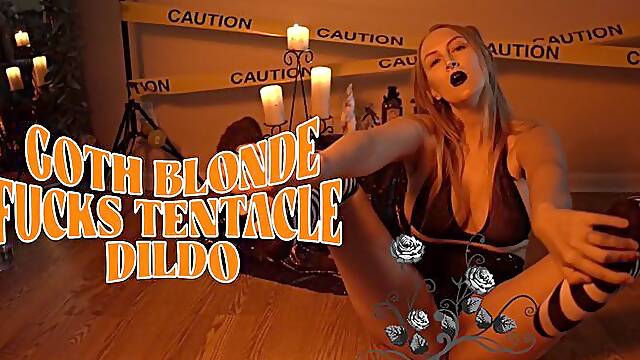 Goth Blonde Fucks Unicorn Tentacle Hentai Monster Dildo! Spooky Fishnet Skirt Roleplay - STEPHANIE EILD