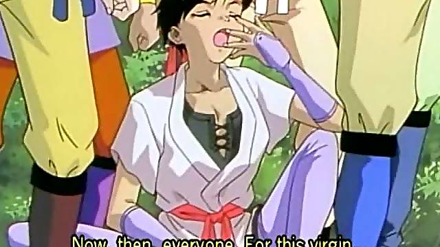 Chained hentai gets tentacle drilled pussy