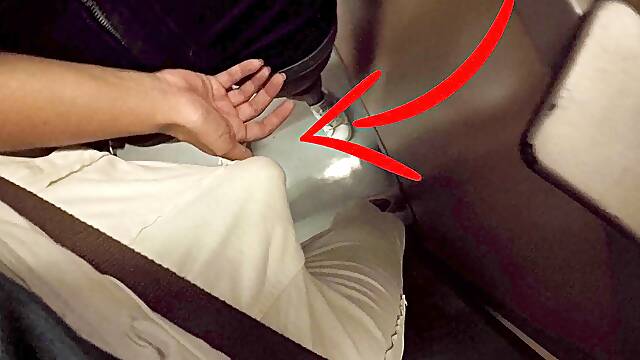 An unknown blonde milf with big tits started touching my dick in the subway! That's called clothed sex?