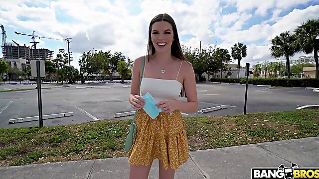 Fiona Frost with natural tits gets fucked in doggy in the car